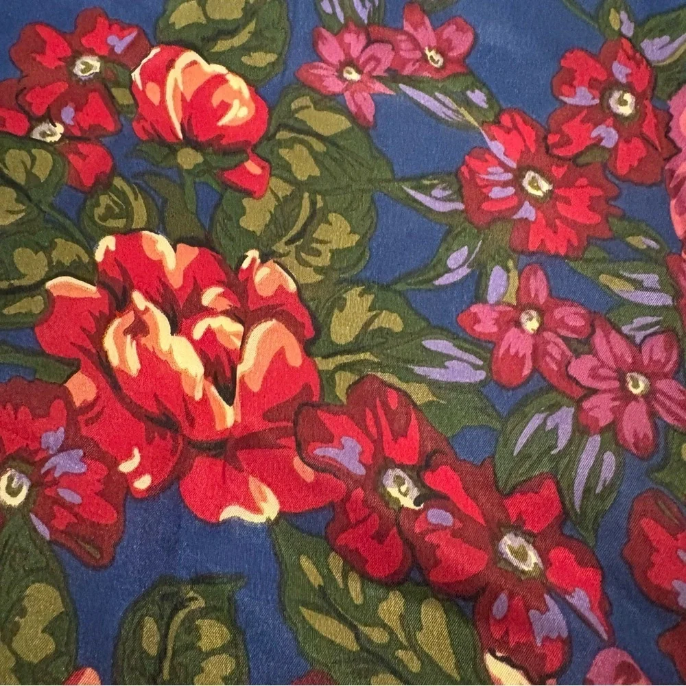FASHION SCARVES Floral Blue Scarf